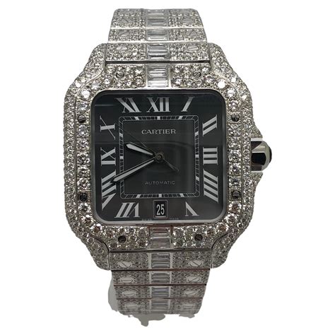 iced out replica cartier watch|iced out cartier watch real.